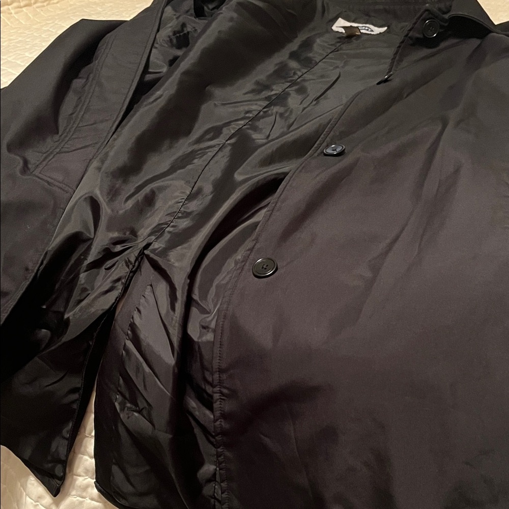 Old Navy Women's Black Medium Length Trench Coat Jacket Size XL - Picture 8 of 10
